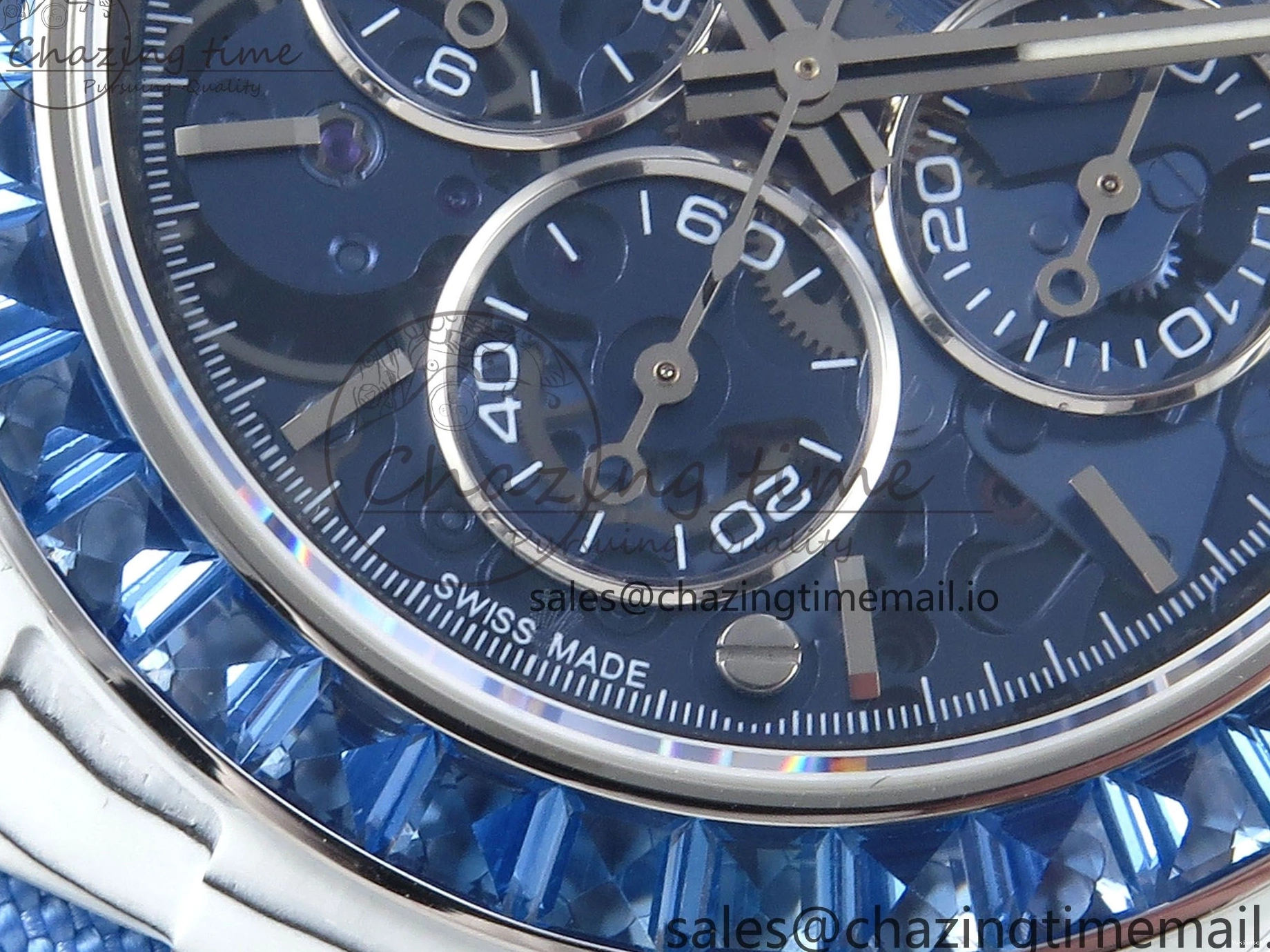 Carbon REMOULD Blue on Dial Bezel Edition DD4802 White Diamonds GETF Best Strap Blue Skeleton ZIF Nylon Blue Daytona 0331